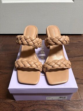 Madden Girl Braided Tan Block Heel Sandal